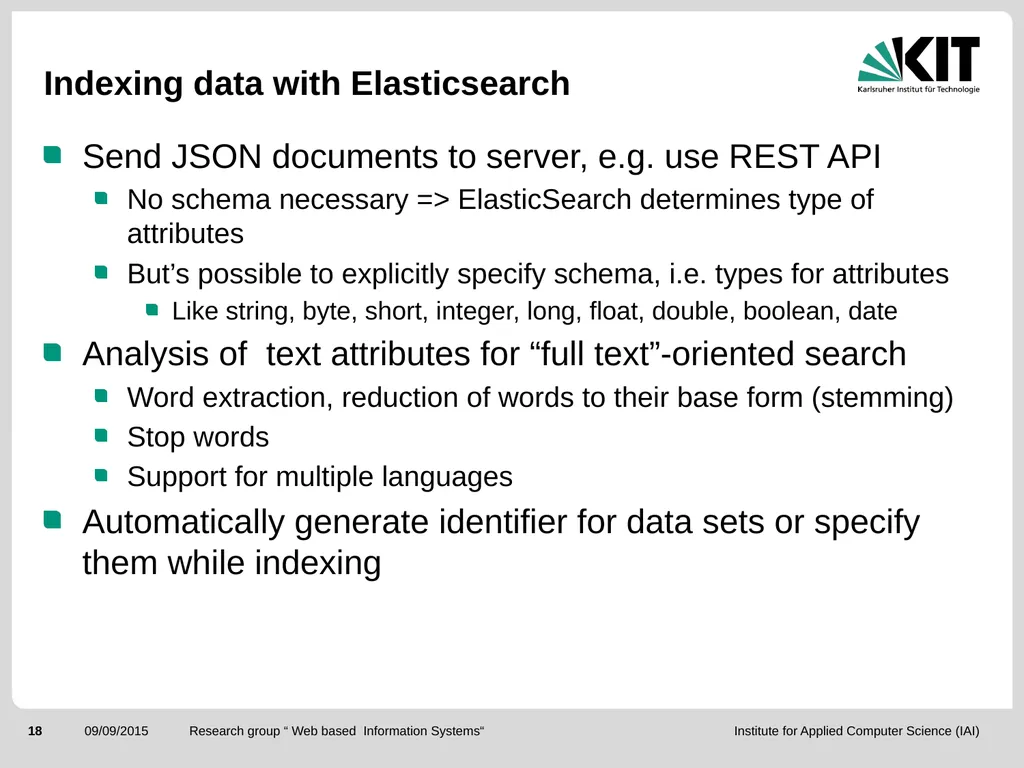 ElasticSearch and the ELK stack for monitoring and - slide 18 of 46