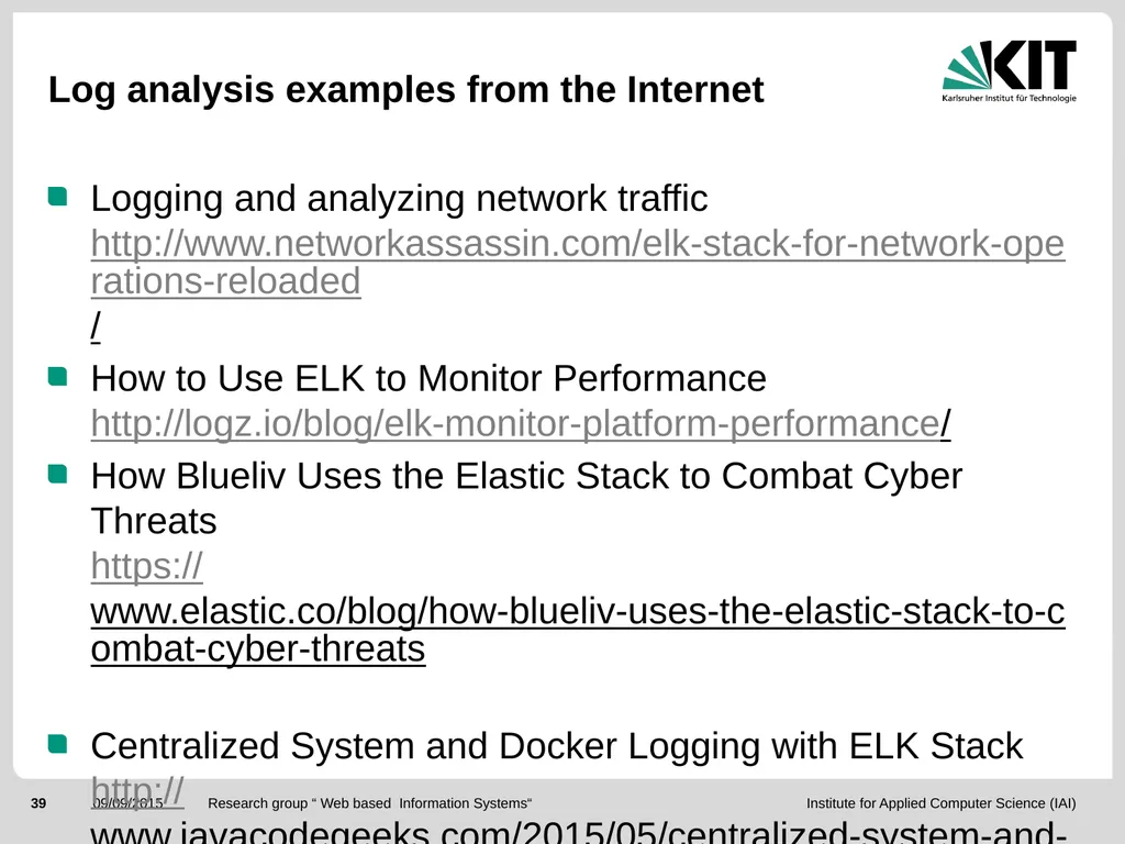 ElasticSearch and the ELK stack for monitoring and - slide 39 of 46