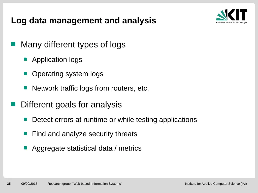 ElasticSearch and the ELK stack for monitoring and - slide 35 of 46