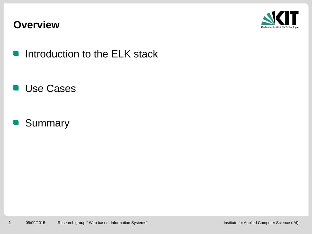 ElasticSearch and the ELK stack for monitoring and - slide 2 of 46