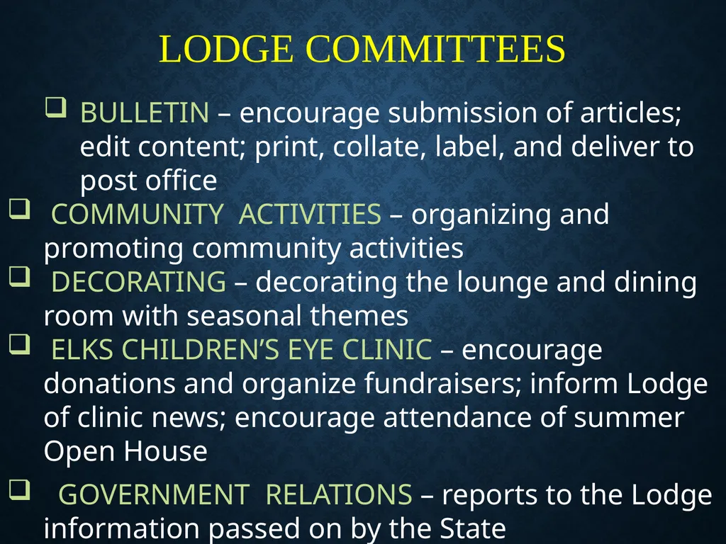 WELCOME ___ LODGE #____ TO THE BEGINNINGS Founded - slide 27 of 39