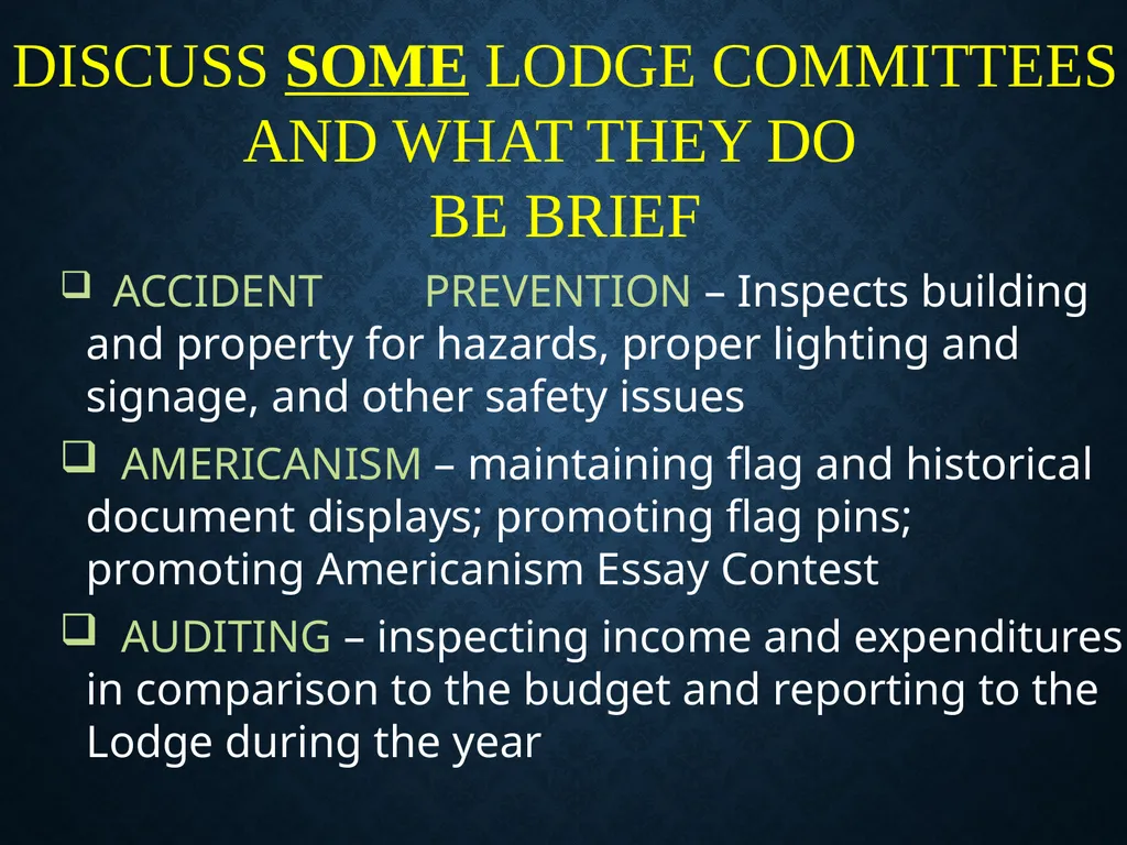 WELCOME ___ LODGE #____ TO THE BEGINNINGS Founded - slide 26 of 39
