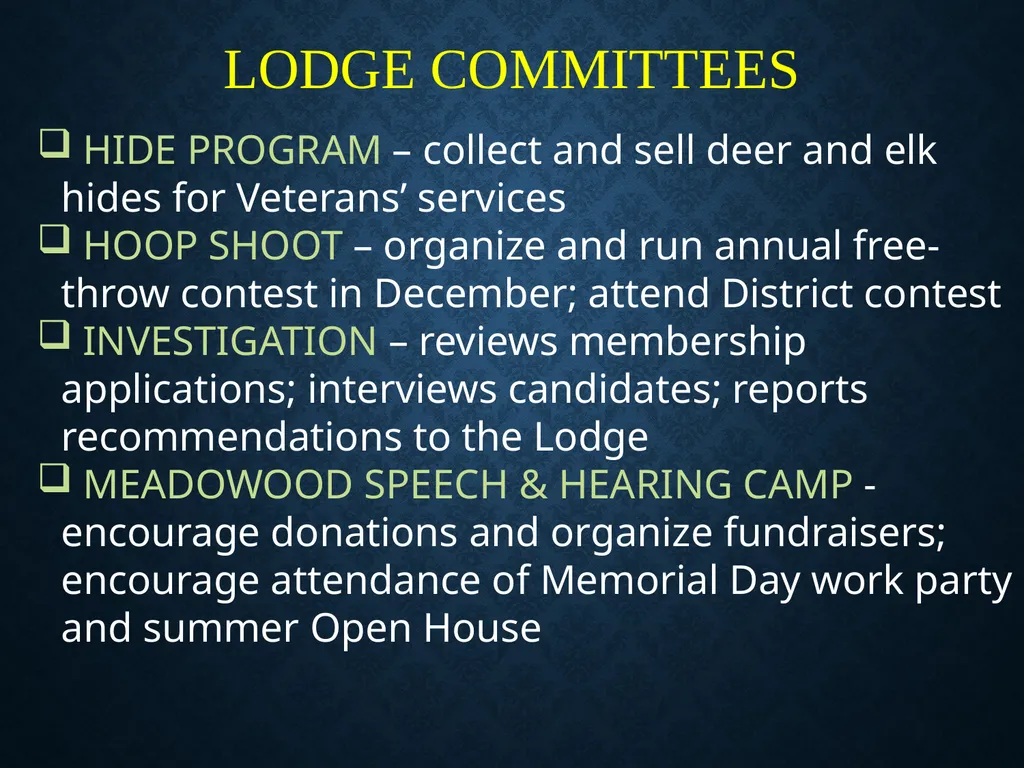 WELCOME ___ LODGE #____ TO THE BEGINNINGS Founded - slide 28 of 39