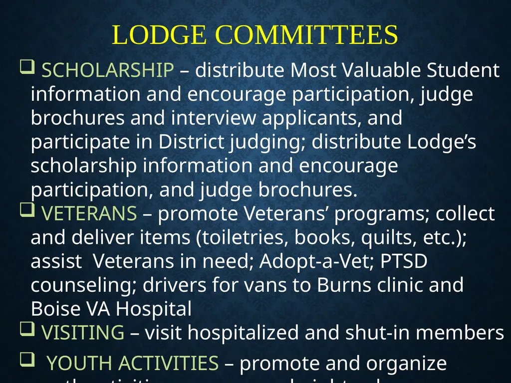 WELCOME ___ LODGE #____ TO THE BEGINNINGS Founded - slide 30 of 39
