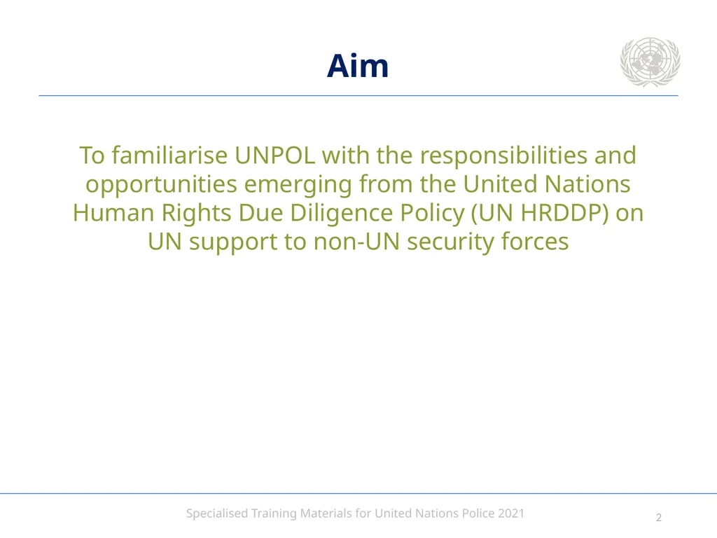 Human Rights Due Diligence Policy Aim To - slide 2 of 22