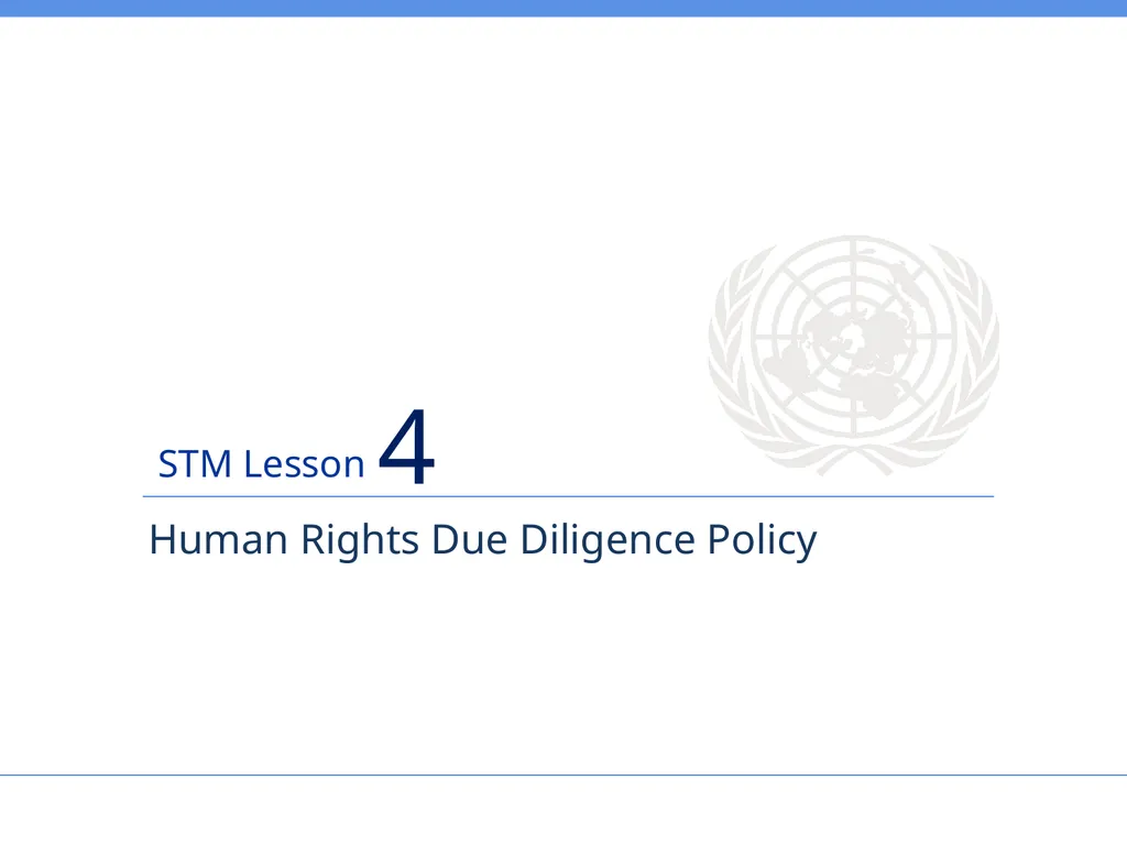 Human Rights Due Diligence Policy Aim To - slide 1 of 22