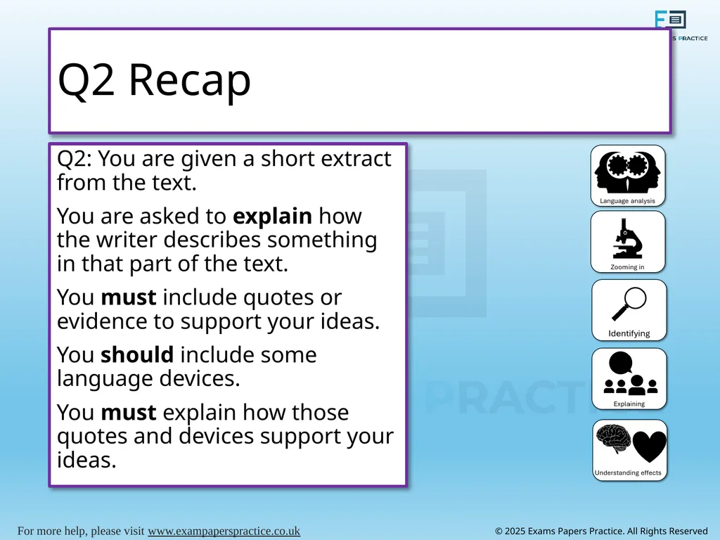 English Language Paper 1 – Q2: Improving Language - slide 16 of 17