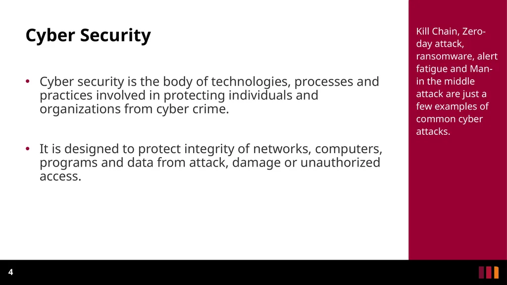 Cyber Security Introduction Definitions and - slide 4 of 31