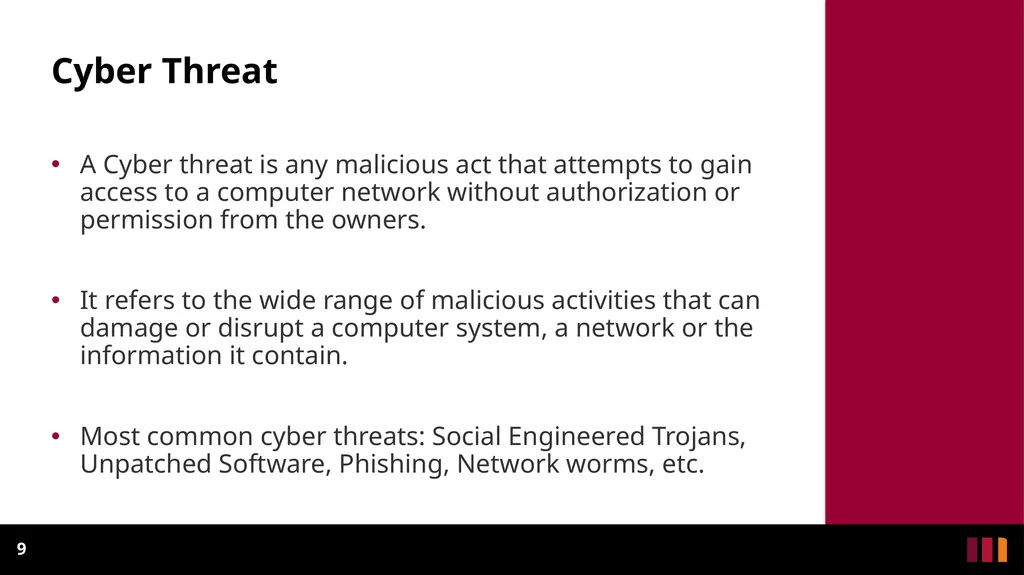 Cyber Security Introduction Definitions and - slide 9 of 31