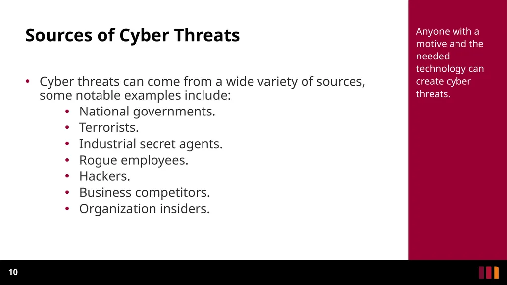 Cyber Security Introduction Definitions and - slide 10 of 31