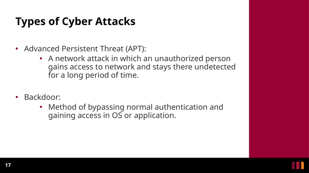 Cyber Security Introduction Definitions and - slide 17 of 31