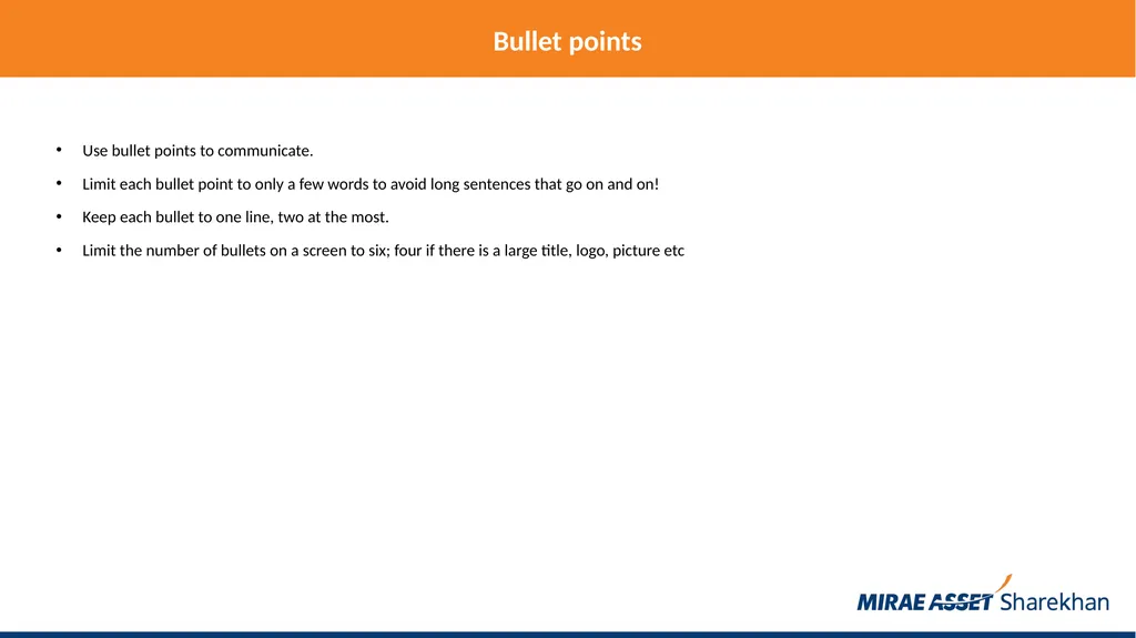 Mirae Asset Sharekhan rules for making PowerPoint - slide 8 of 38