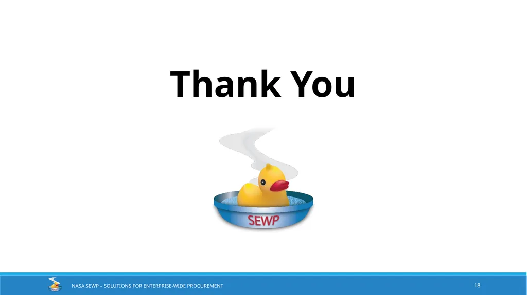 NASA SEWP Solutions for Enterprise-Wide - slide 18 of 18