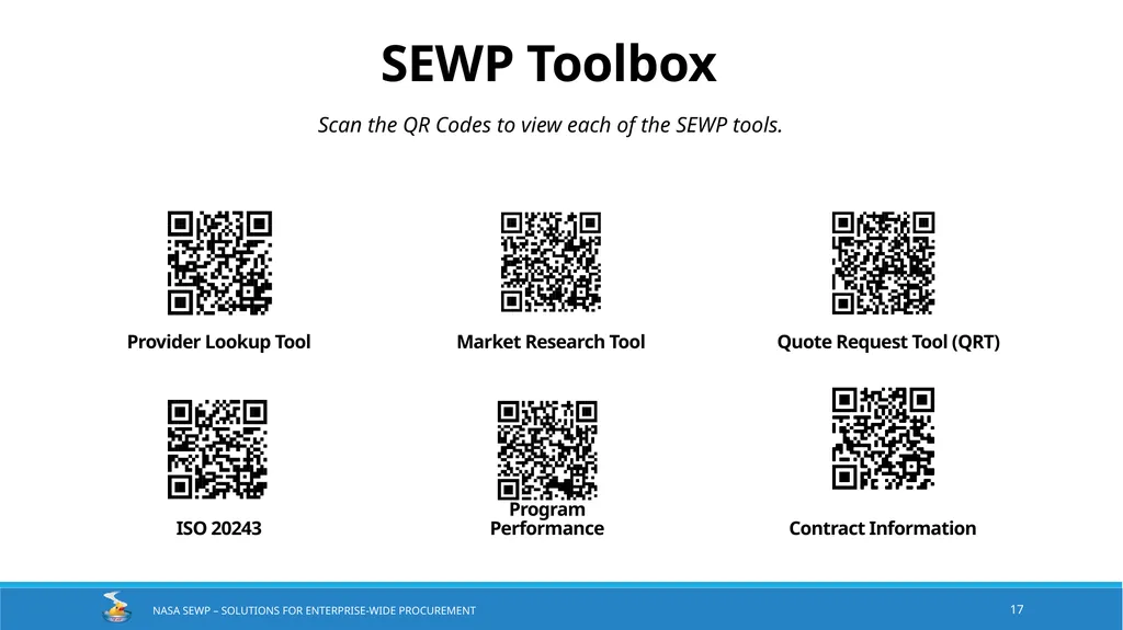 NASA SEWP Solutions for Enterprise-Wide - slide 17 of 18