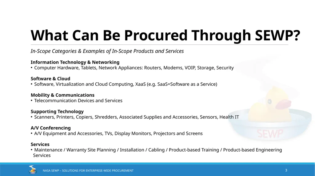 NASA SEWP Solutions for Enterprise-Wide - slide 3 of 18
