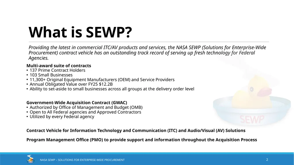 NASA SEWP Solutions for Enterprise-Wide - slide 2 of 18