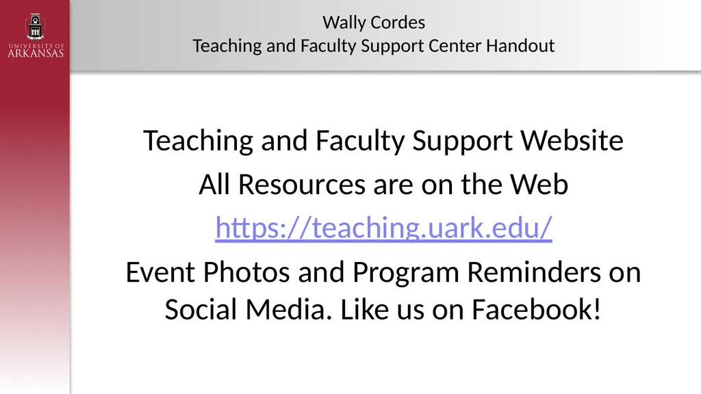 New Faculty Orientation Welcome You are Valuable! - slide 9 of 54