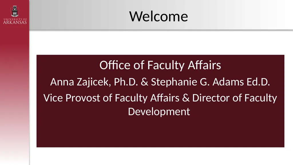 New Faculty Orientation Welcome You are Valuable! - slide 2 of 54