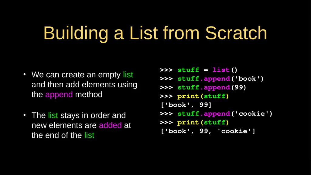 Python Lists Chapter 8 Python for Everybody - slide 16 of 29