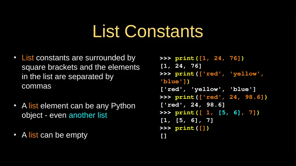 Python Lists Chapter 8 Python for Everybody - slide 5 of 29