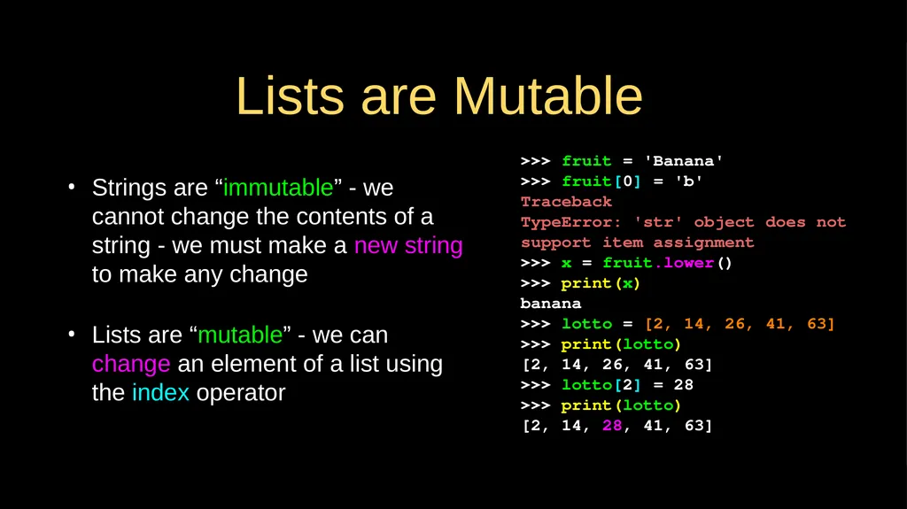 Python Lists Chapter 8 Python for Everybody - slide 9 of 29