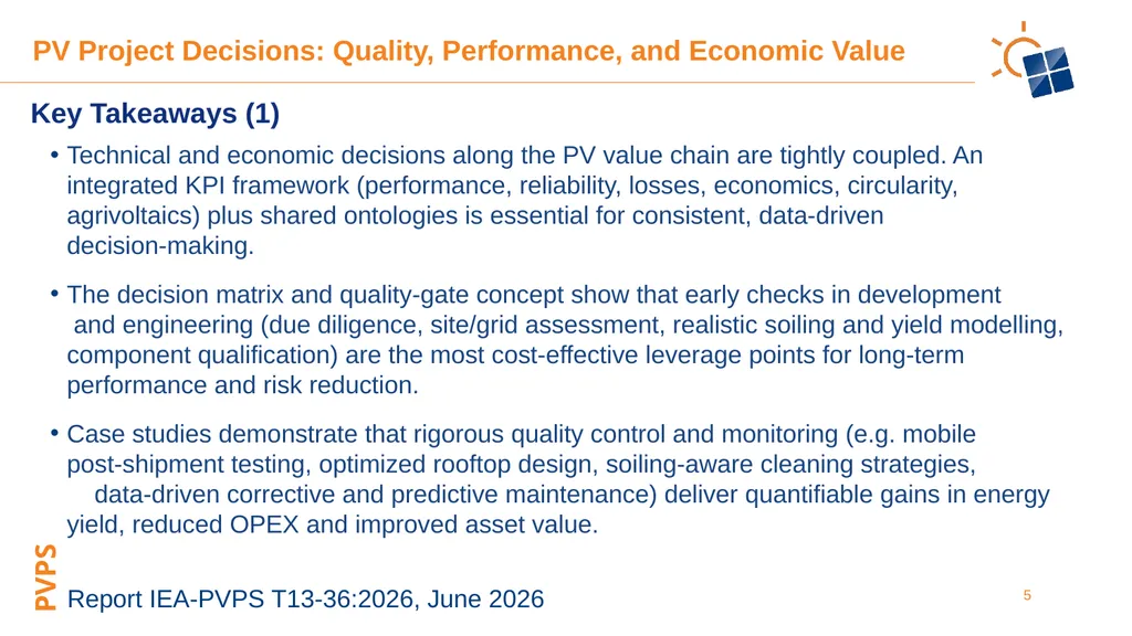 Photovoltaic Project Decisions: Quality, - slide 5 of 6