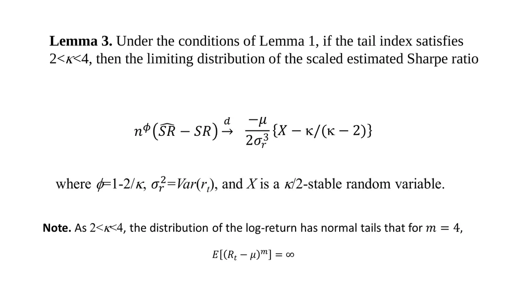 Sharpe Ratio under Long-Range Dependent and - slide 12 of 16