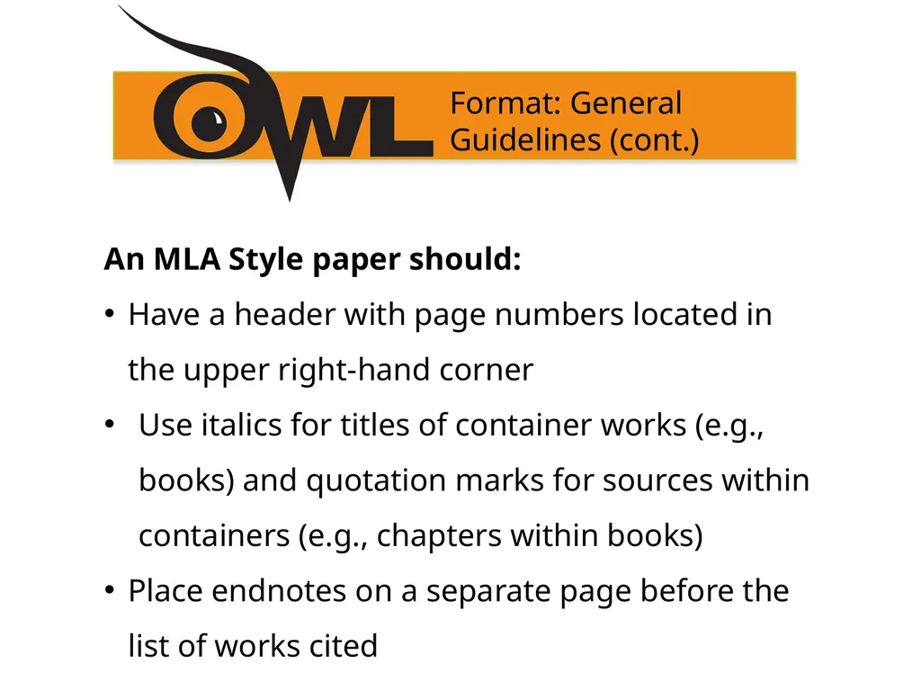 MLA 9th Edition Formatting and Style Guide Purdue - slide 8 of 47