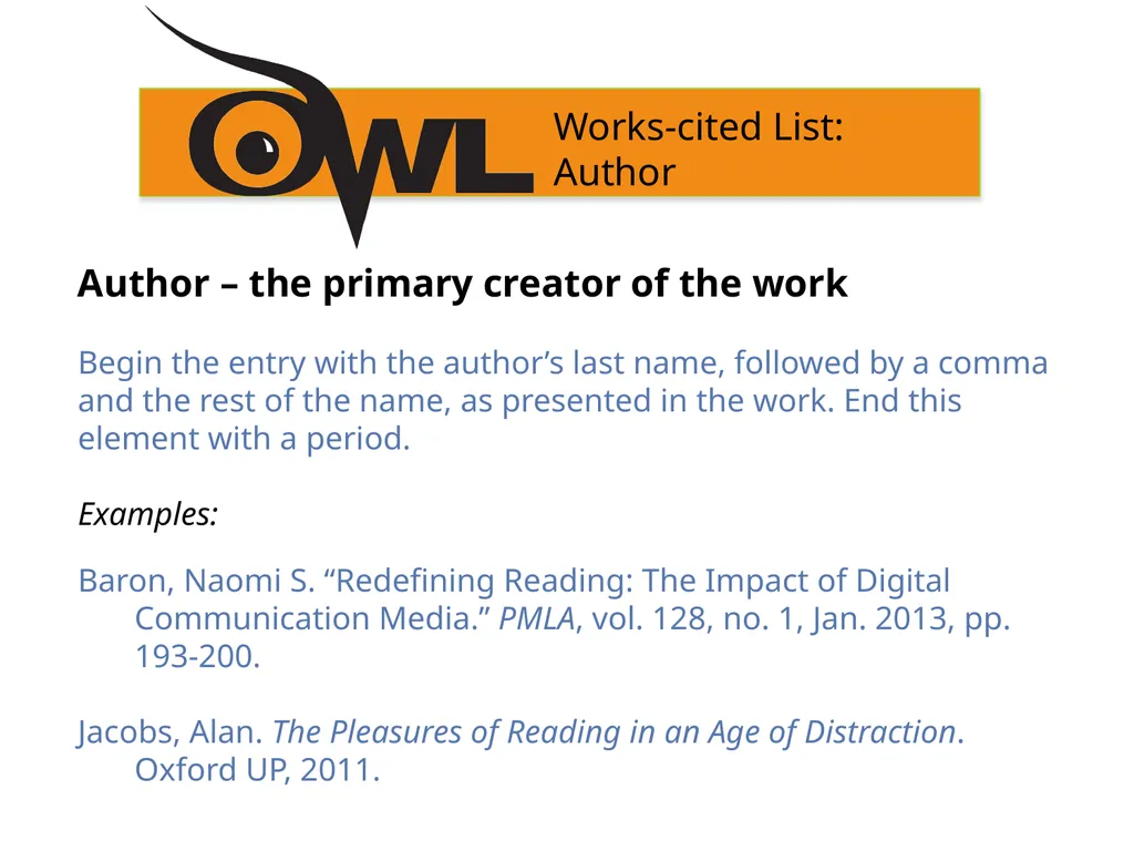 MLA 9th Edition Formatting and Style Guide Purdue - slide 33 of 47