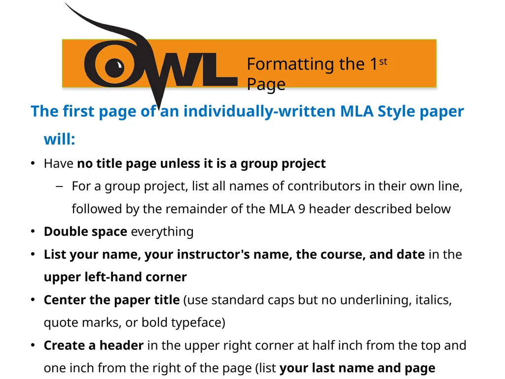 MLA 9th Edition Formatting and Style Guide Purdue - slide 9 of 47