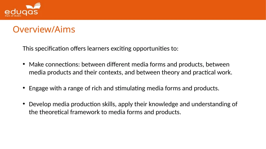 Eduqas GCE Media Studies First Teaching: 2017 - slide 2 of 37