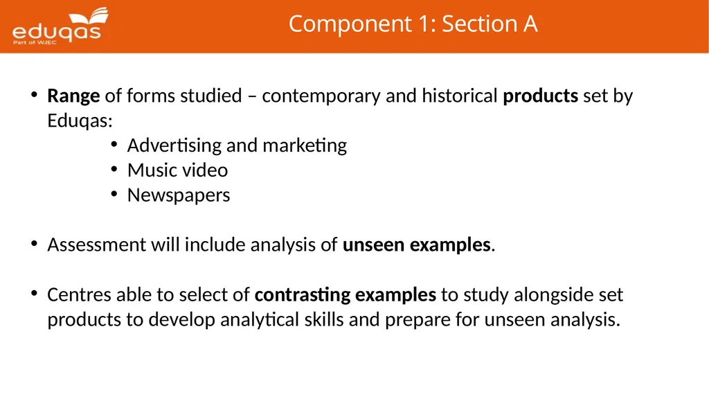 Eduqas GCE Media Studies First Teaching: 2017 - slide 13 of 37