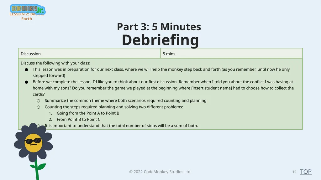 © 2022 ​CodeMonkey Studios Ltd. LESSON PLANS 1 A - slide 12 of 44