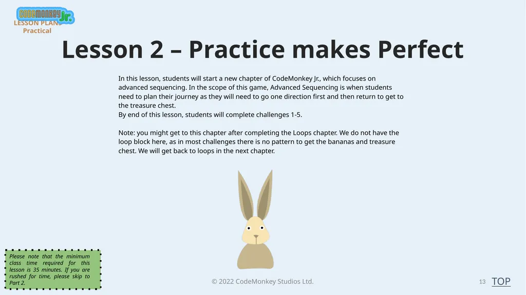 © 2022 ​CodeMonkey Studios Ltd. LESSON PLANS 1 A - slide 13 of 44