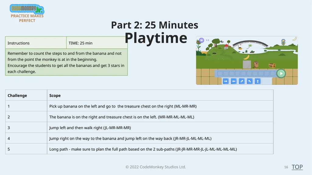 © 2022 ​CodeMonkey Studios Ltd. LESSON PLANS 1 A - slide 16 of 44