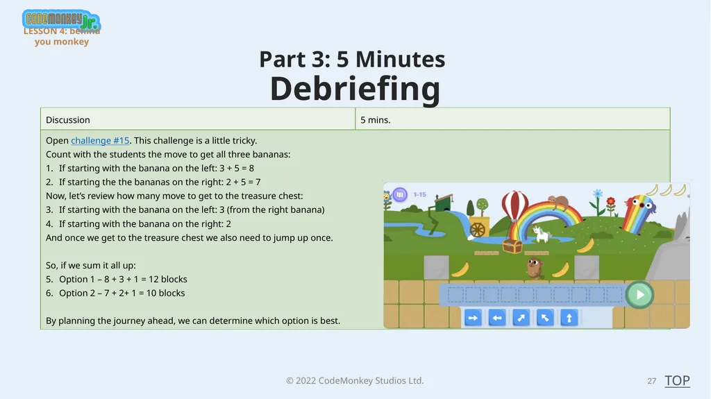 © 2022 ​CodeMonkey Studios Ltd. LESSON PLANS 1 A - slide 27 of 44