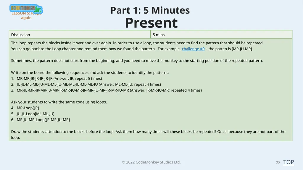 © 2022 ​CodeMonkey Studios Ltd. LESSON PLANS 1 A - slide 30 of 44