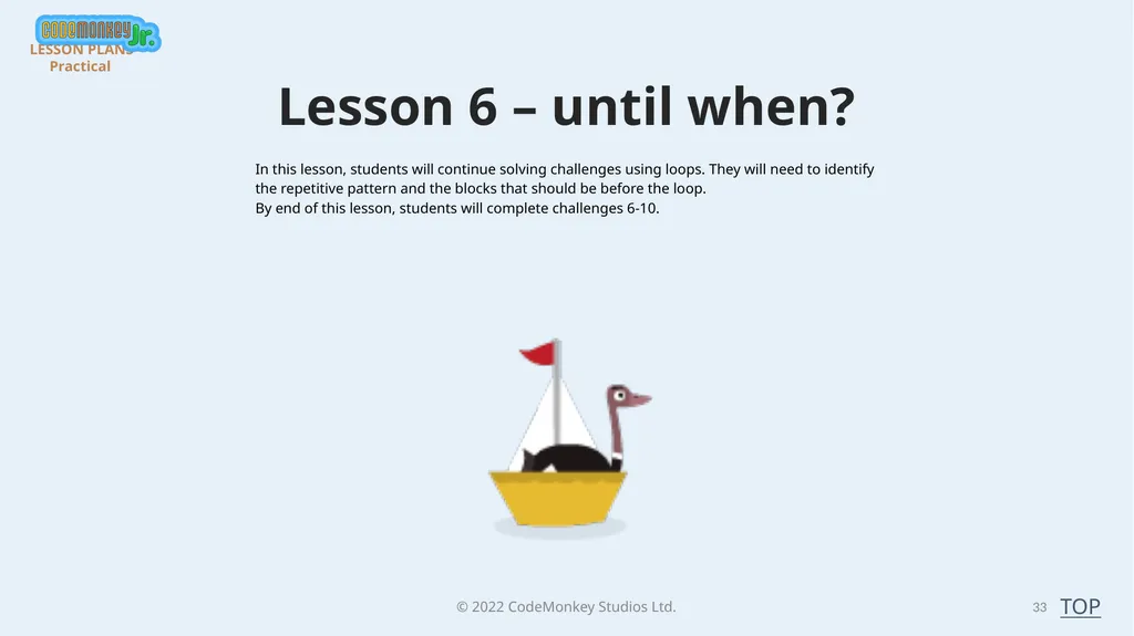 © 2022 ​CodeMonkey Studios Ltd. LESSON PLANS 1 A - slide 33 of 44