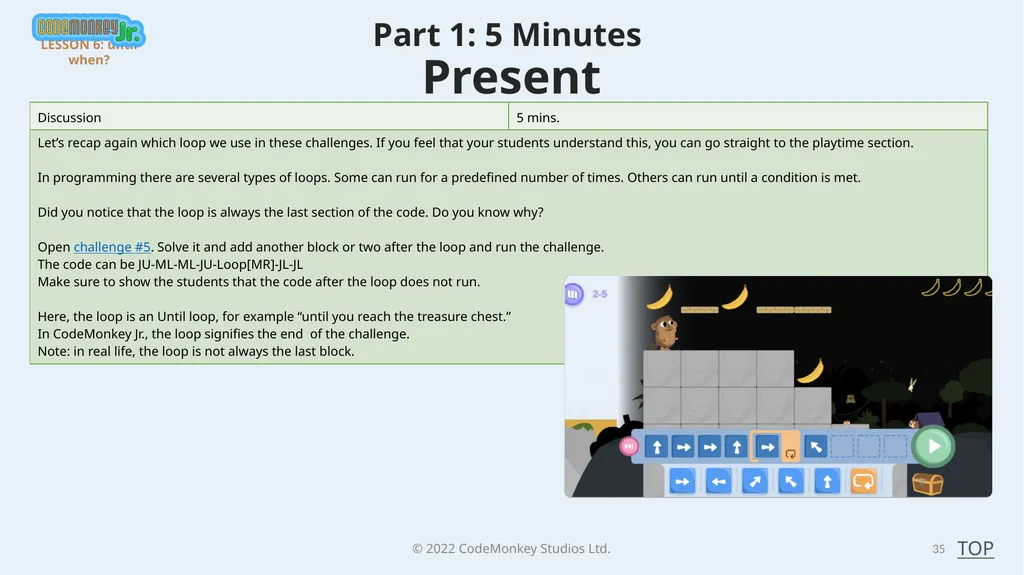 © 2022 ​CodeMonkey Studios Ltd. LESSON PLANS 1 A - slide 35 of 44
