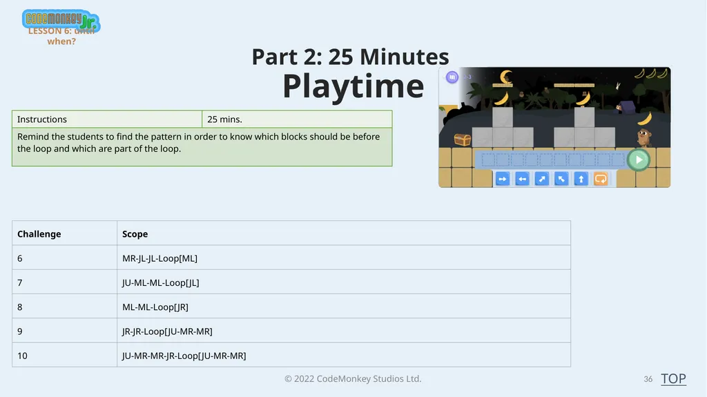 © 2022 ​CodeMonkey Studios Ltd. LESSON PLANS 1 A - slide 36 of 44