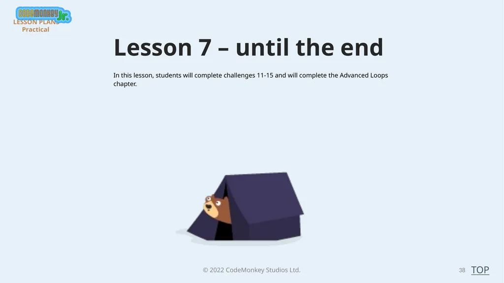 © 2022 ​CodeMonkey Studios Ltd. LESSON PLANS 1 A - slide 38 of 44