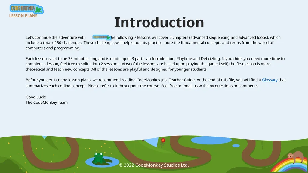 © 2022 ​CodeMonkey Studios Ltd. LESSON PLANS 1 A - slide 3 of 44