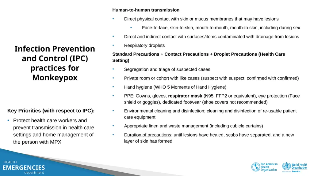 Infection Prevention and Control (IPC) practices - slide 1 of 4