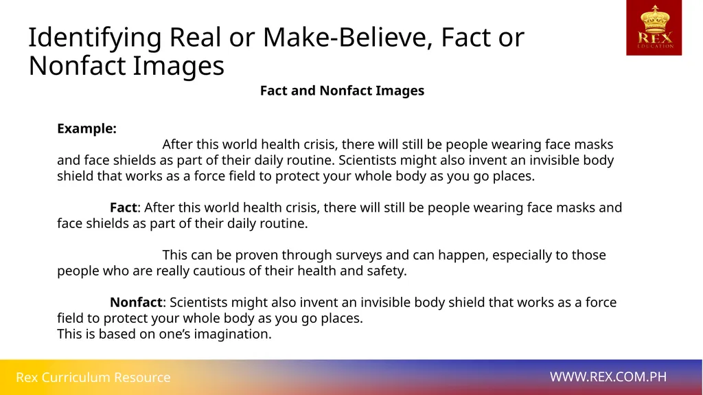 Identifying Real or Make-Believe, Fact or Nonfact - slide 6 of 10