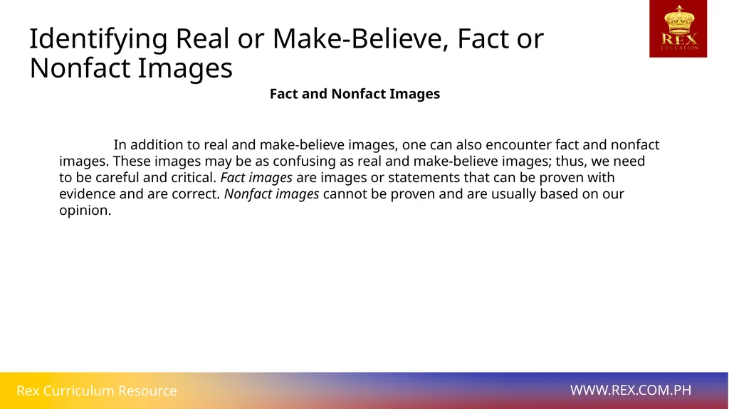 Identifying Real or Make-Believe, Fact or Nonfact - slide 5 of 10