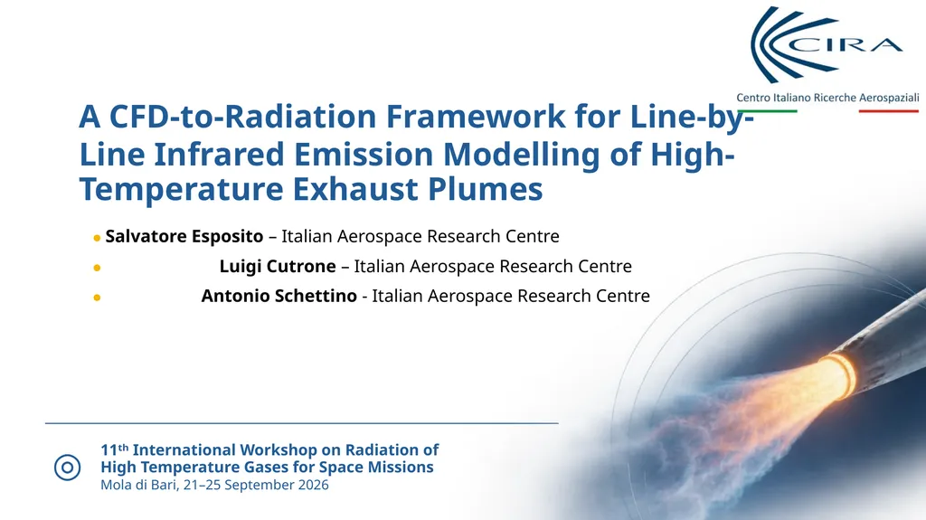A CFD-to-Radiation Framework for Line-by- Line - slide 1 of 20