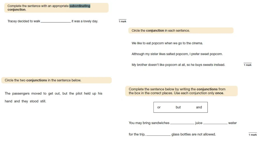 What is a conjunction? A conjunction links two or - slide 1 of 20