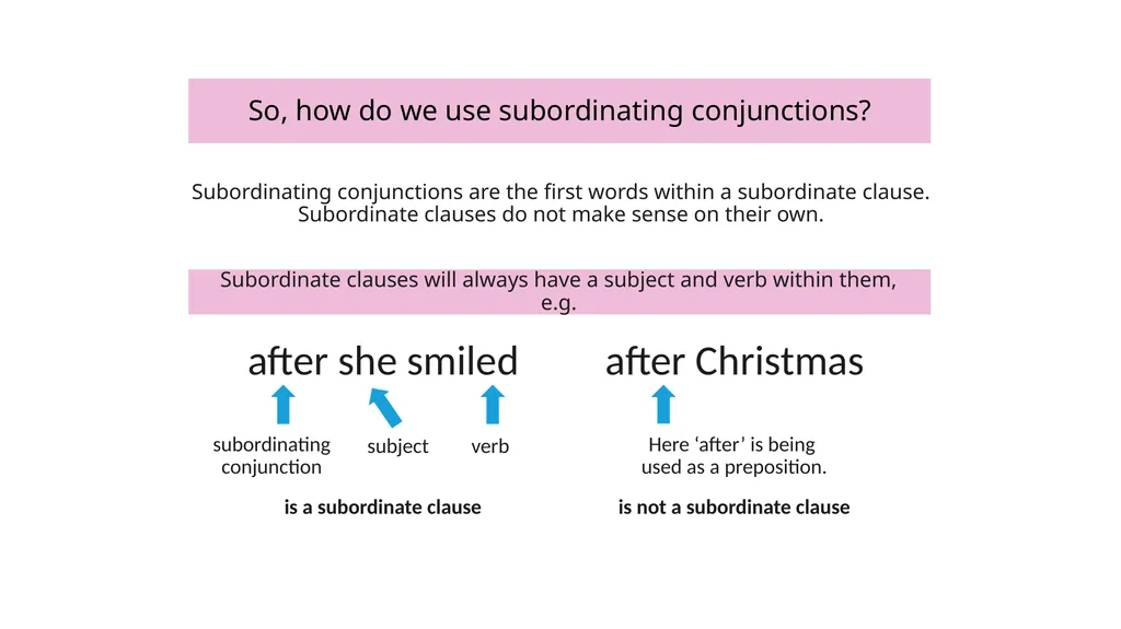 What is a conjunction? A conjunction links two or - slide 9 of 20