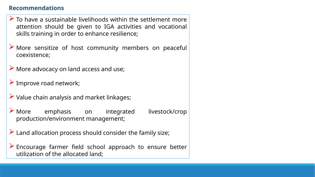 LIVELIHOODS IN BIDIBIDI Settlement transformation - slide 11 of 12