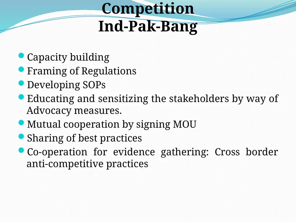 “EFFECTIVE IMPLEMENTATION OF COMPETITION REGIME IN - slide 13 of 14